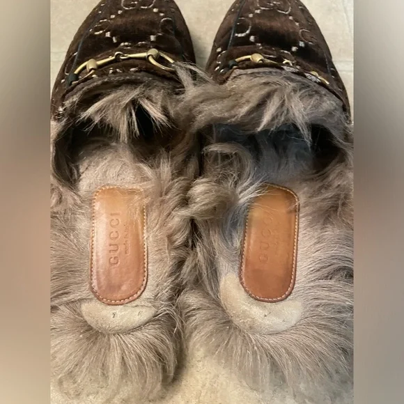 SOLD Gucci Princetown velvet fur mules - Picture 3 of 5